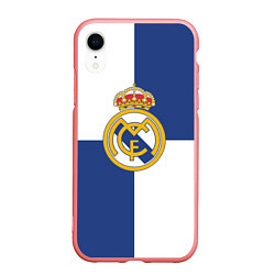 Чехол iPhone XR матовый Real Madrid: Blue style, цвет: 3D-баблгам