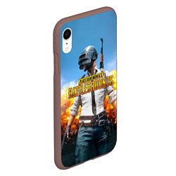 Чехол iPhone XR матовый PUBG Wars, цвет: 3D-коричневый — фото 2