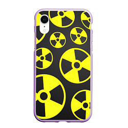 Чехол iPhone XR матовый Радиация, цвет: 3D-сиреневый