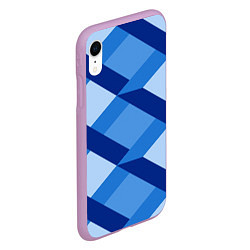 Чехол iPhone XR матовый Линий геометрия, цвет: 3D-сиреневый — фото 2
