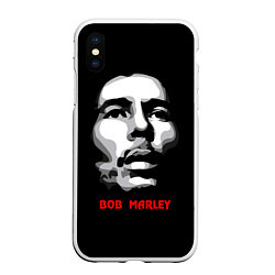 Чехол iPhone XS Max матовый Bob Marley Face, цвет: 3D-белый