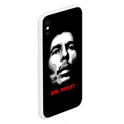 Чехол iPhone XS Max матовый Bob Marley Face, цвет: 3D-белый — фото 2