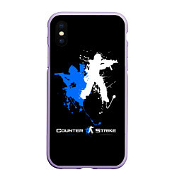 Чехол iPhone XS Max матовый Counter-Strike Spray, цвет: 3D-светло-сиреневый