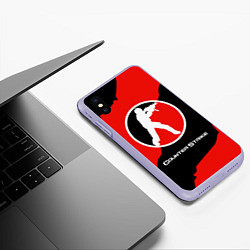 Чехол iPhone XS Max матовый CS:GO Red Style, цвет: 3D-светло-сиреневый — фото 2