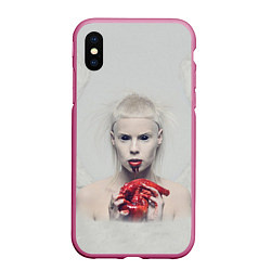 Чехол iPhone XS Max матовый Die Antwoord: Blooded Heart, цвет: 3D-малиновый