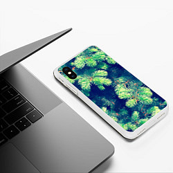 Чехол iPhone XS Max матовый Ёлочка, цвет: 3D-белый — фото 2