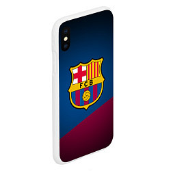 Чехол iPhone XS Max матовый FCB Barcelona, цвет: 3D-белый — фото 2