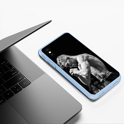 Чехол iPhone XS Max матовый Conor McGregor: Mono, цвет: 3D-голубой — фото 2