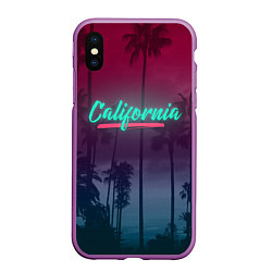 Чехол iPhone XS Max матовый California, цвет: 3D-фиолетовый