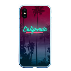 Чехол iPhone XS Max матовый California, цвет: 3D-голубой