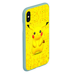 Чехол iPhone XS Max матовый Pikachu, цвет: 3D-мятный — фото 2
