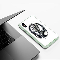 Чехол iPhone XS Max матовый Диджей, цвет: 3D-салатовый — фото 2