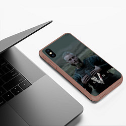 Чехол iPhone XS Max матовый Vikings: Ragnarr Lodbrok, цвет: 3D-коричневый — фото 2