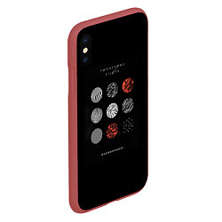 Чехол iPhone XS Max матовый Twenty one pilots: Blurrveace, цвет: 3D-красный — фото 2