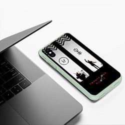 Чехол iPhone XS Max матовый Twenty One Pilots: Lines, цвет: 3D-салатовый — фото 2