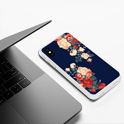 Чехол iPhone XS Max матовый Fashion flowers, цвет: 3D-белый — фото 2