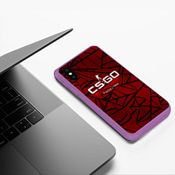 Чехол iPhone XS Max матовый Cs:go - Crimson Web Style Factory New Кровавая пау, цвет: 3D-фиолетовый — фото 2