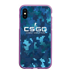 Чехол iPhone XS Max матовый Cs:go - Cobalt Disruption Ржавый кобальт, цвет: 3D-фиолетовый