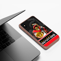 Чехол iPhone XS Max матовый Ottawa Senators, цвет: 3D-коричневый — фото 2