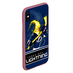 Чехол iPhone XS Max матовый Bay Lightning, цвет: 3D-малиновый — фото 2