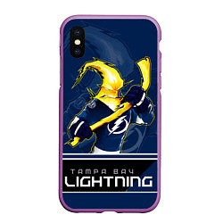 Чехол iPhone XS Max матовый Bay Lightning, цвет: 3D-фиолетовый