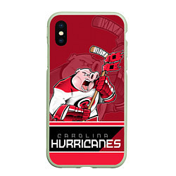 Чехол iPhone XS Max матовый Carolina Hurricanes, цвет: 3D-салатовый