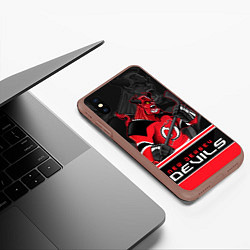 Чехол iPhone XS Max матовый New Jersey Devils, цвет: 3D-коричневый — фото 2