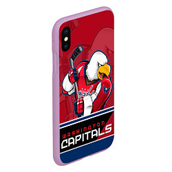 Чехол iPhone XS Max матовый Washington Capitals, цвет: 3D-сиреневый — фото 2