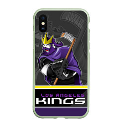 Чехол iPhone XS Max матовый Los Angeles Kings, цвет: 3D-салатовый