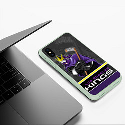 Чехол iPhone XS Max матовый Los Angeles Kings, цвет: 3D-салатовый — фото 2