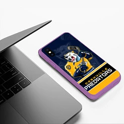 Чехол iPhone XS Max матовый Nashville Predators, цвет: 3D-фиолетовый — фото 2