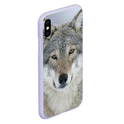 Чехол iPhone XS Max матовый Милый волк, цвет: 3D-светло-сиреневый — фото 2