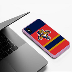 Чехол iPhone XS Max матовый Florida Panthers, цвет: 3D-сиреневый — фото 2