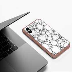 Чехол iPhone XS Max матовый Пузыри, цвет: 3D-коричневый — фото 2