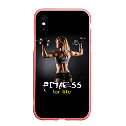 Чехол iPhone XS Max матовый Fitness for life, цвет: 3D-баблгам