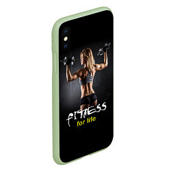 Чехол iPhone XS Max матовый Fitness for life, цвет: 3D-салатовый — фото 2