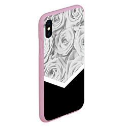 Чехол iPhone XS Max матовый Розы, цвет: 3D-розовый — фото 2