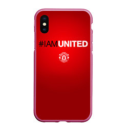 Чехол iPhone XS Max матовый I am United, цвет: 3D-малиновый