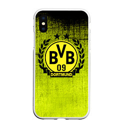 Чехол iPhone XS Max матовый Borussia5, цвет: 3D-белый