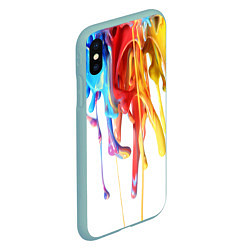 Чехол iPhone XS Max матовый Краска, цвет: 3D-мятный — фото 2