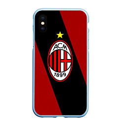 Чехол iPhone XS Max матовый Milan FC: Red Collection, цвет: 3D-голубой
