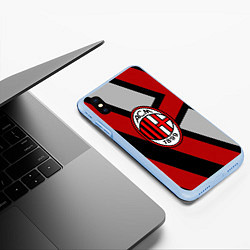 Чехол iPhone XS Max матовый Milan FC 1899, цвет: 3D-голубой — фото 2