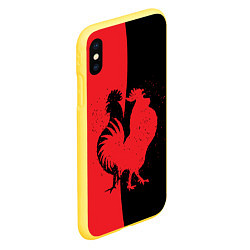 Чехол iPhone XS Max матовый Черное и красное, цвет: 3D-желтый — фото 2