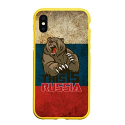 Чехол iPhone XS Max матовый This is Russia, цвет: 3D-желтый