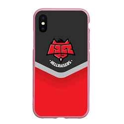 Чехол iPhone XS Max матовый HellRaisers Uniform, цвет: 3D-розовый