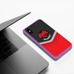 Чехол iPhone XS Max матовый HellRaisers Uniform, цвет: 3D-фиолетовый — фото 2