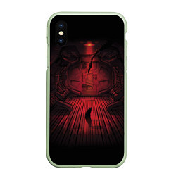 Чехол iPhone XS Max матовый Alien: Space Ship, цвет: 3D-салатовый