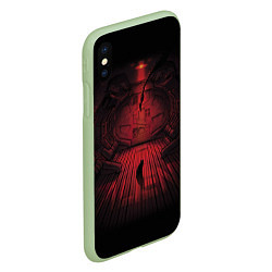Чехол iPhone XS Max матовый Alien: Space Ship, цвет: 3D-салатовый — фото 2