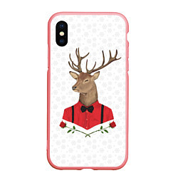 Чехол iPhone XS Max матовый Christmas Deer, цвет: 3D-баблгам