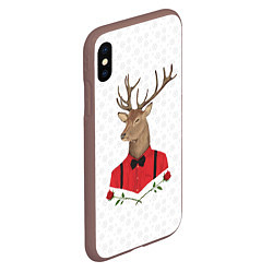 Чехол iPhone XS Max матовый Christmas Deer, цвет: 3D-коричневый — фото 2